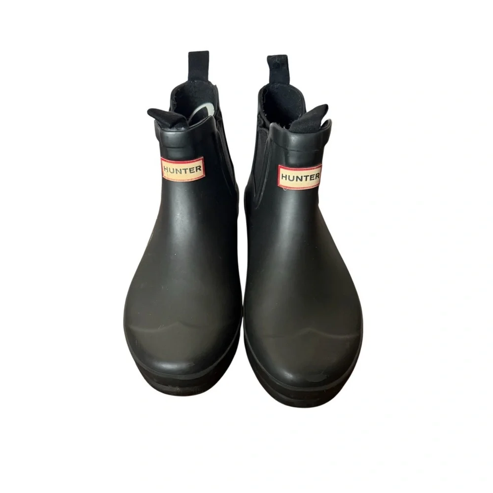 Hunter Matte Kids Original Black Mini Chelsea Boots-Size 2